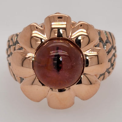 Custom Rose Gold Men's Skull Dragon Eye Ring