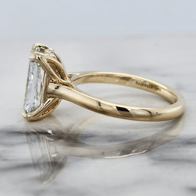 Custom Yellow Gold 5 Carat Radiant Cut Diamond Solitaire Engagement Ring