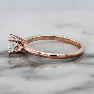 Rose Gold Solitaire Engagement Ring With Round Center Stone