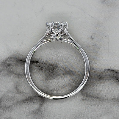 White Gold 6 Prong Engagement Ring With Round Diamond