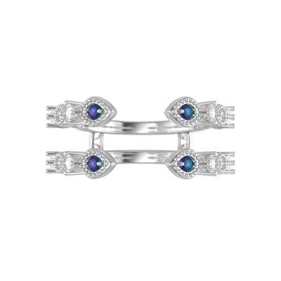 White Gold Custom Engagement Ring and Wedding Set with Alexandrite and Diamond Accents