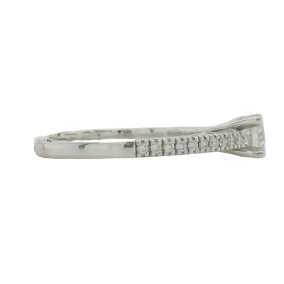 white gold round engagement ring with accent stones