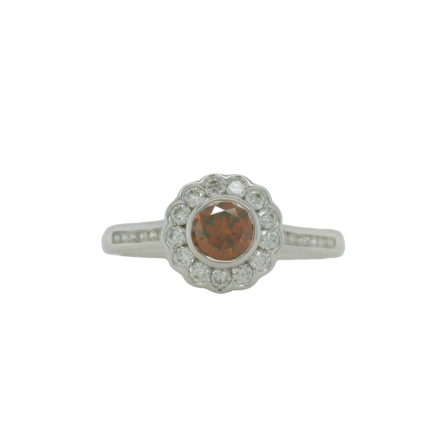 White Gold Chocolate Diamond Center and White Diamond