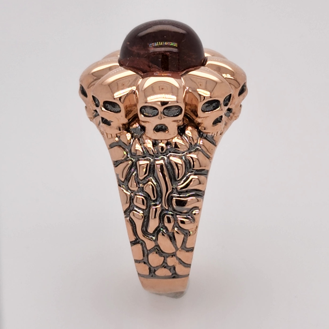 Custom Rose Gold Men's Skull Dragon Eye Ring