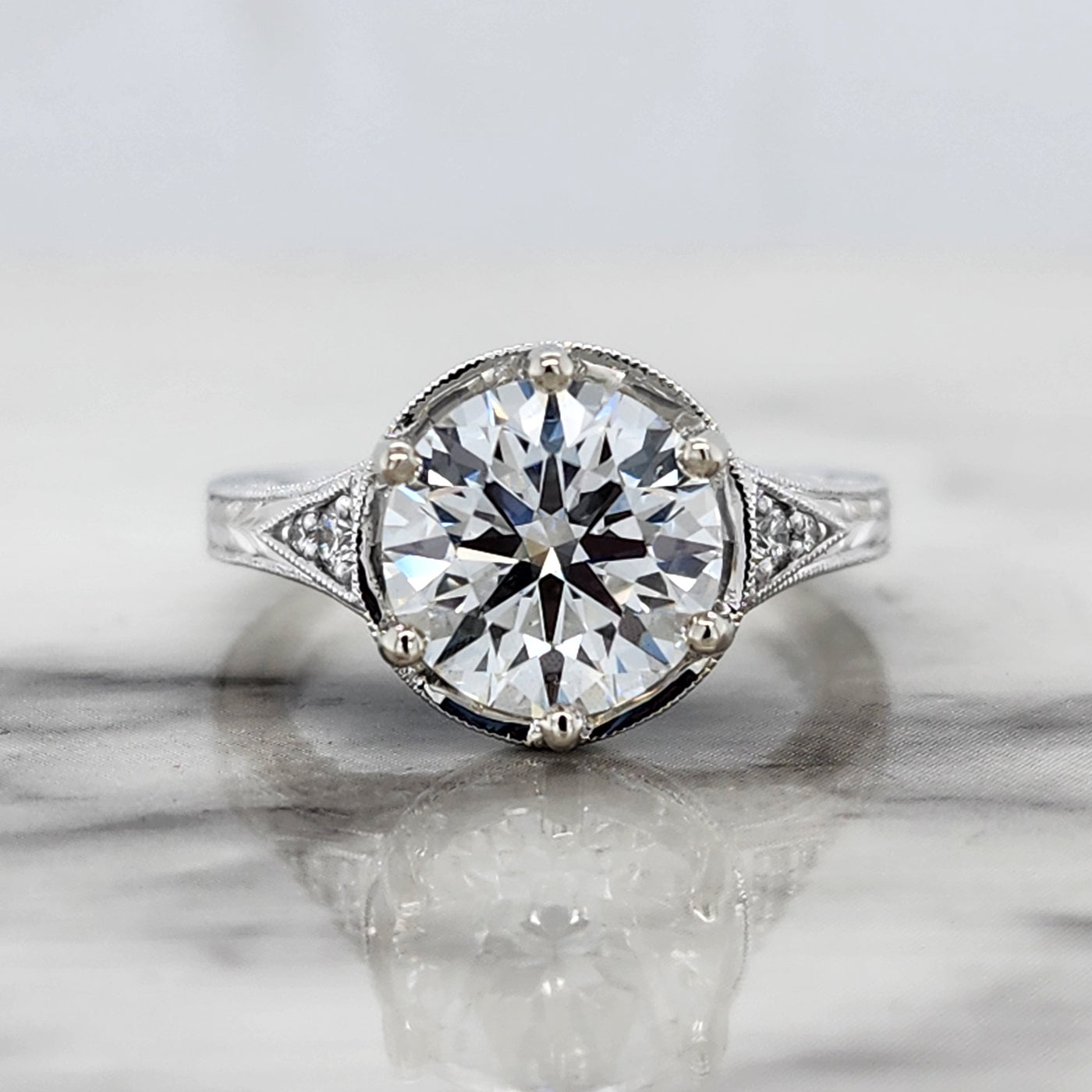 Custom Engagement Ring White Gold