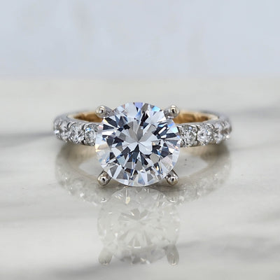 Athens Custom Engagement Ring With Greek Key Detail