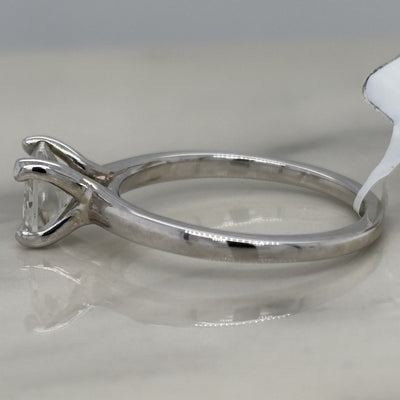 14k white gold asscher cut moissanite solitaire engagement ring