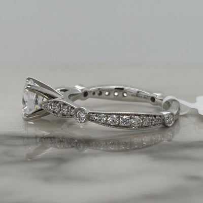 14k white gold semi mount engagement ring with accent diamonds