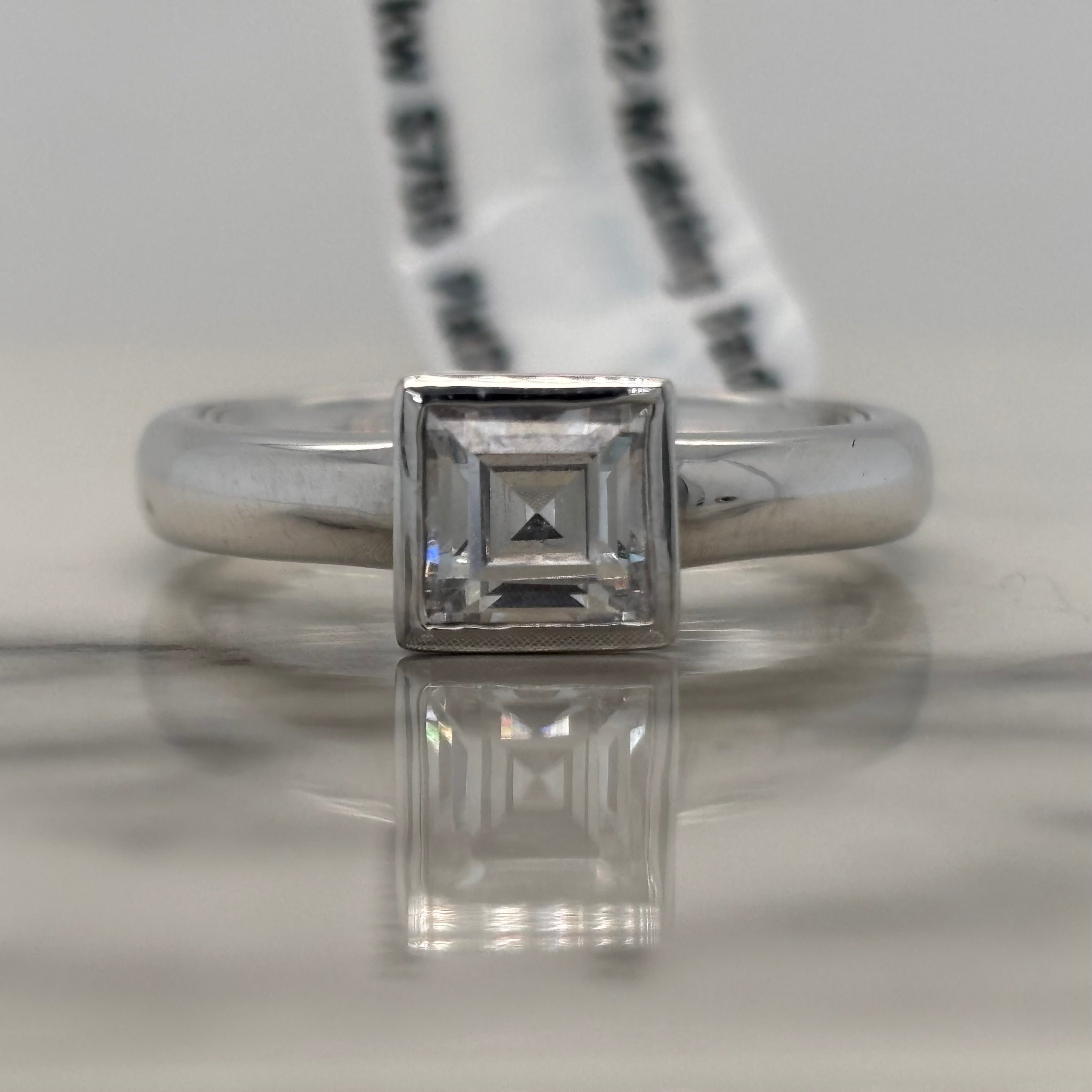 White Gold Square Bezel Engagement Ring – Athens Jewelers™