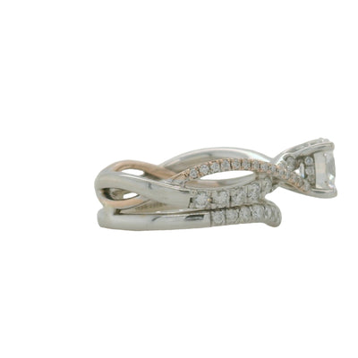 2 tone engagement ring and wedding band set