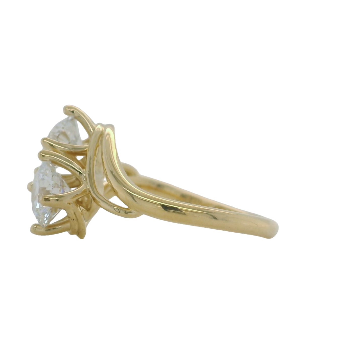 Yellow gold 2 stone engagement ring