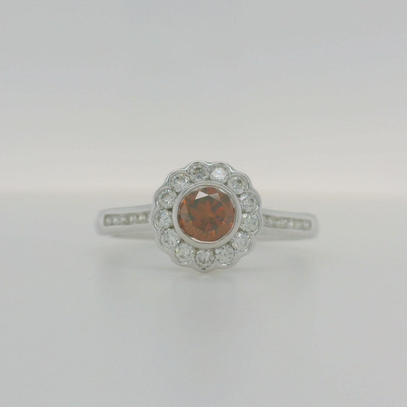 White Gold Chocolate Diamond Center and White Diamond