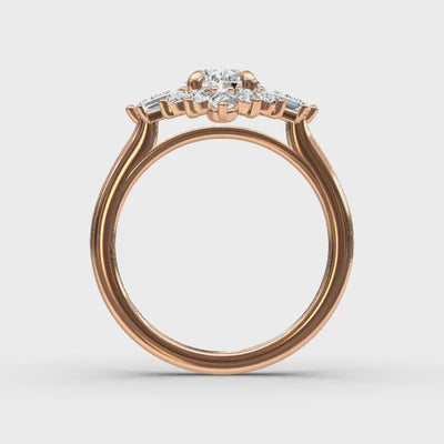 Custom Oval Rose Gold Engagement Ring With Halo