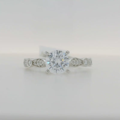 14k white gold semi mount engagement ring with accent diamonds